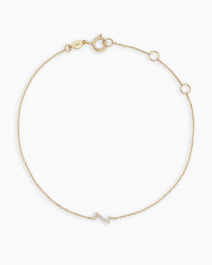 14K Diamond Pavé Alphabet Bracelet