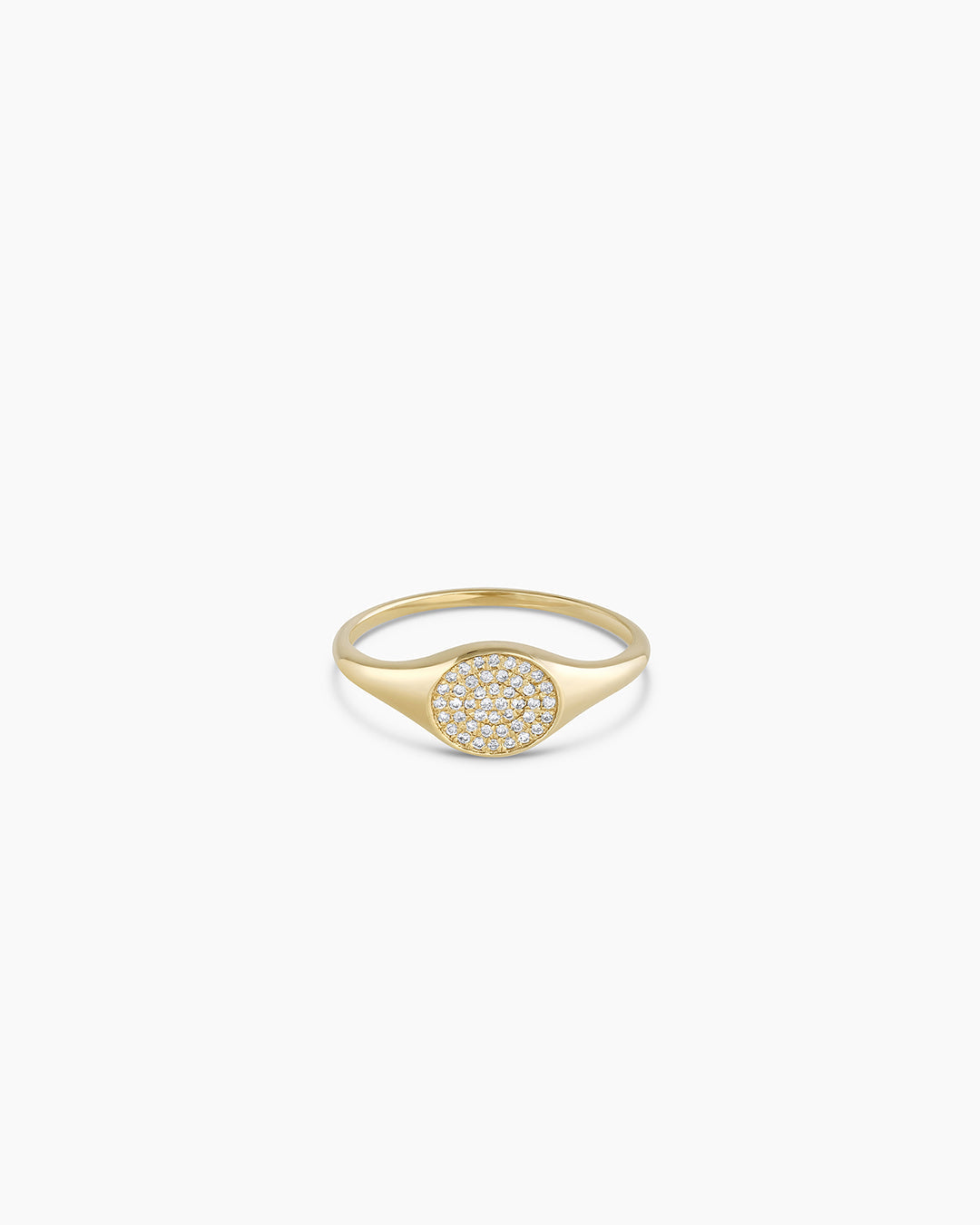 14K Diamond Pavé Signet Ring