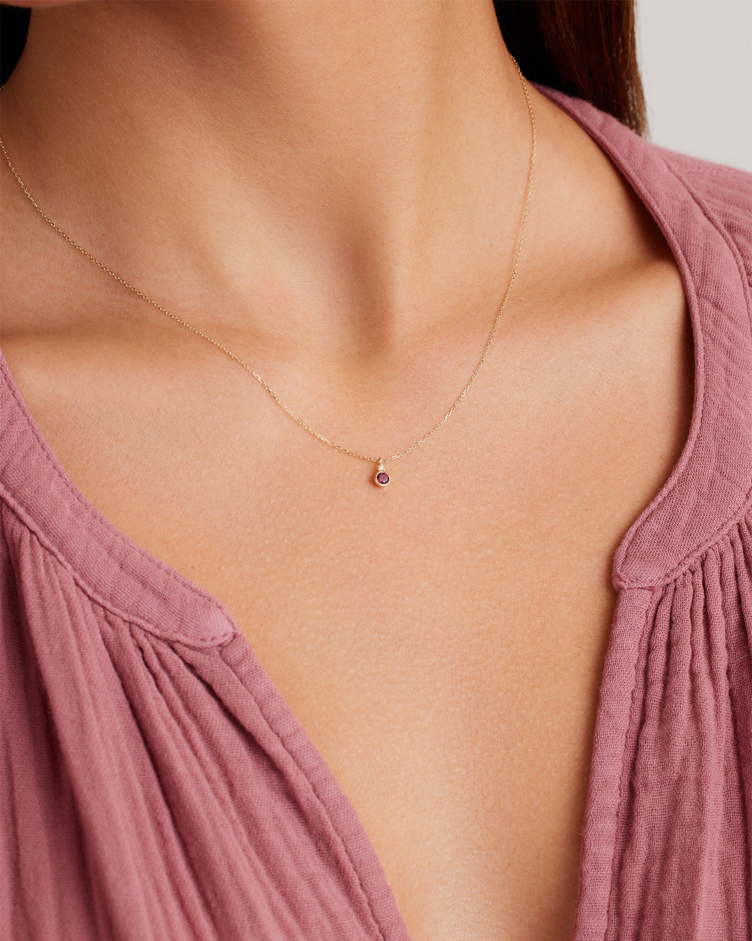14K Gold Birthstone Necklace
