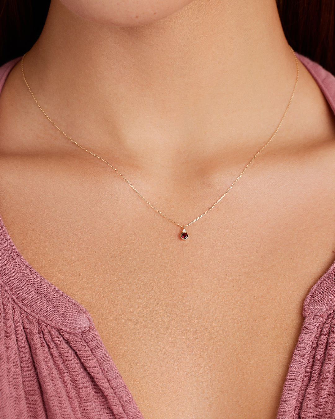14K Gold Birthstone Necklace