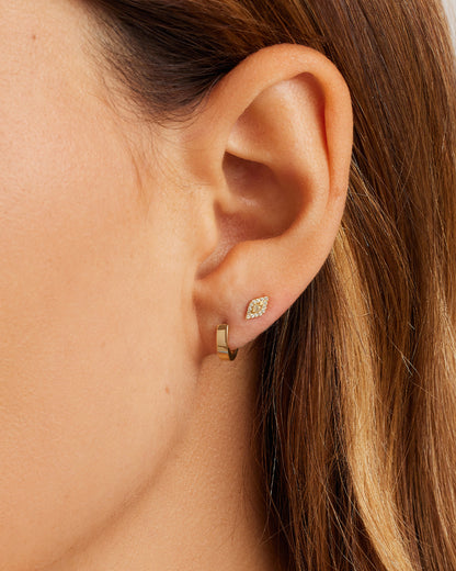 14K Gold Rose Single Huggie