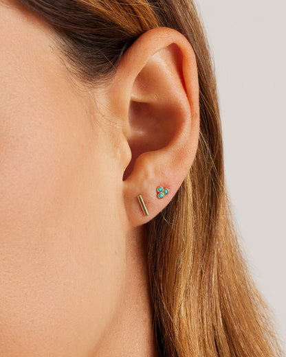 14K Gold Rose Bar Studs