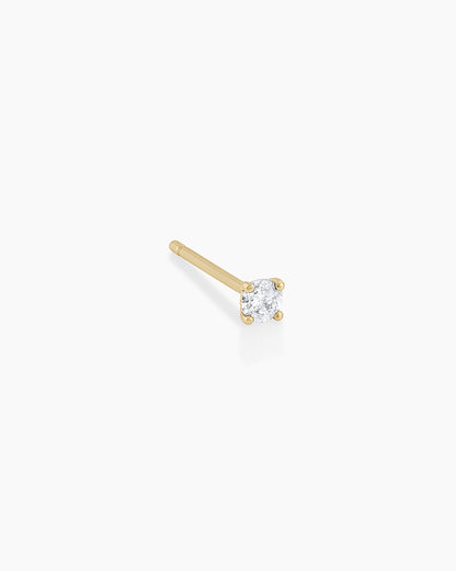 14K Diamond Solitaire Single Stud