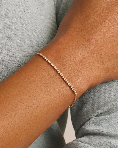 14K Classic Diamond Row Bracelet