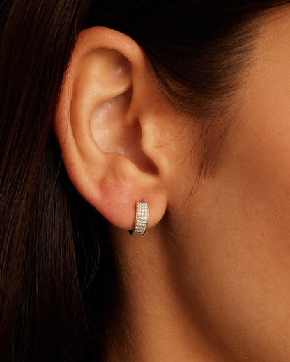 14K Diamond Rose Single Huggie