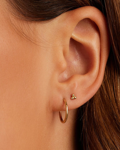14K Gold Trio Flat Back Single Stud