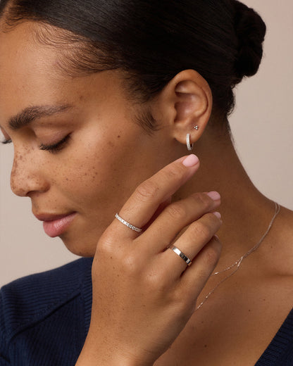 14K Gold Trio Flat Back Single Stud