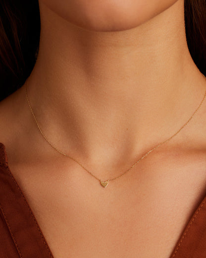 14K Gold Heart Mini Necklace