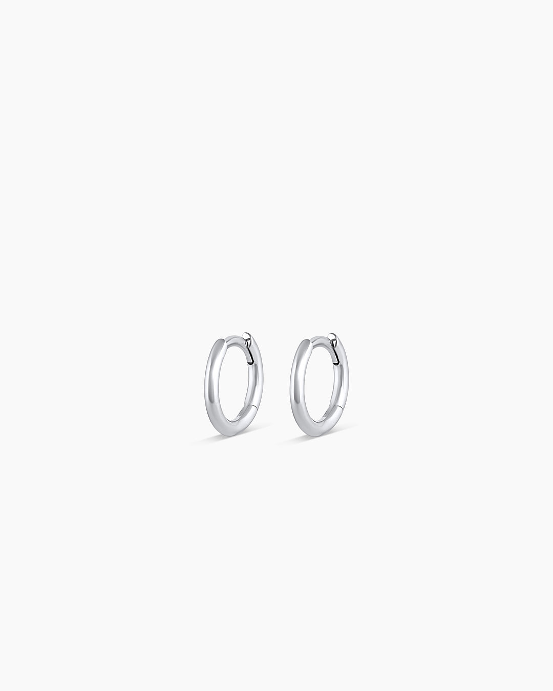 14K White Gold Classic Huggies