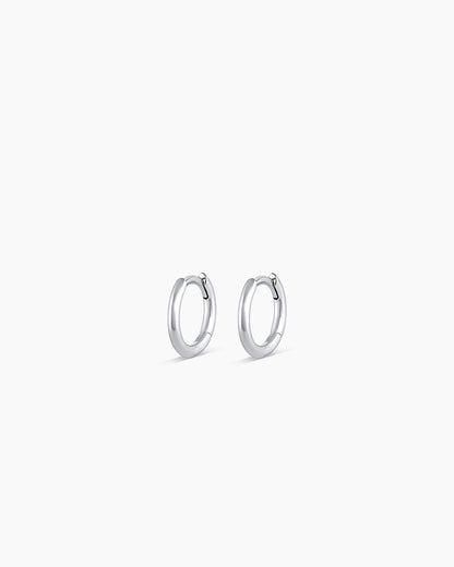 14K White Gold Classic Huggies