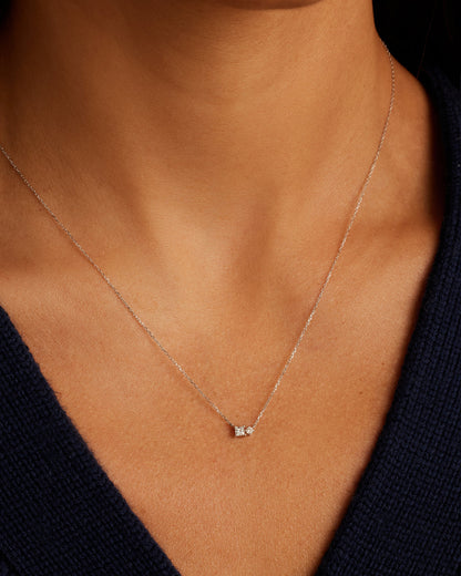 14K Diamond and White Sapphire Necklace