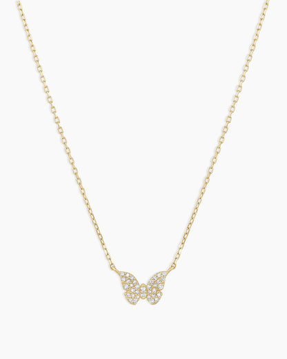 14K Diamond Butterfly Necklace