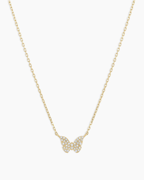 14K Diamond Butterfly Necklace