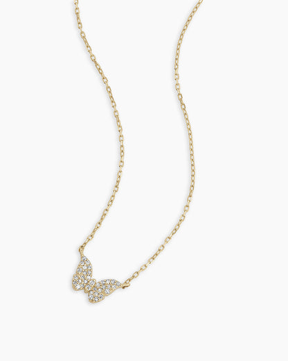 14K Diamond Butterfly Necklace