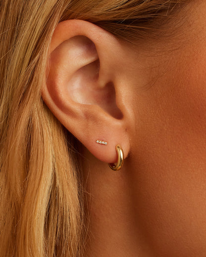 14K Diamond Pavé Bar Flat Back Studs