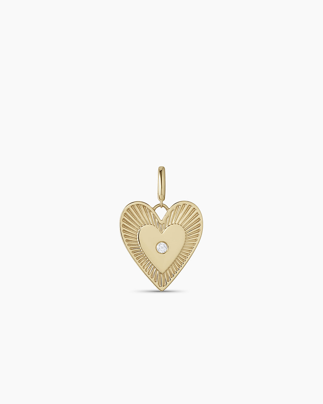 14K Diamond Love Charm