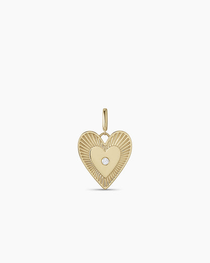 14K Diamond Love Charm