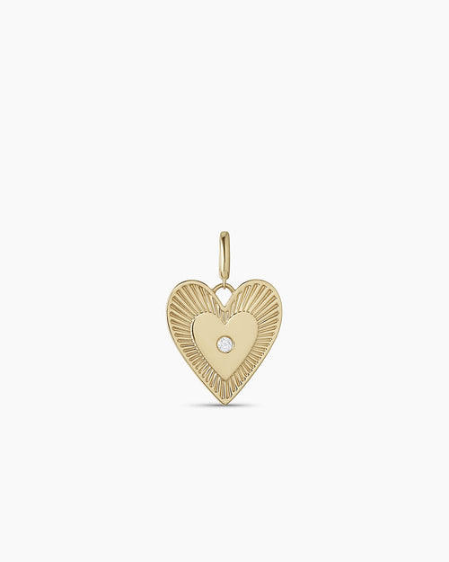 14K Diamond Love Charm