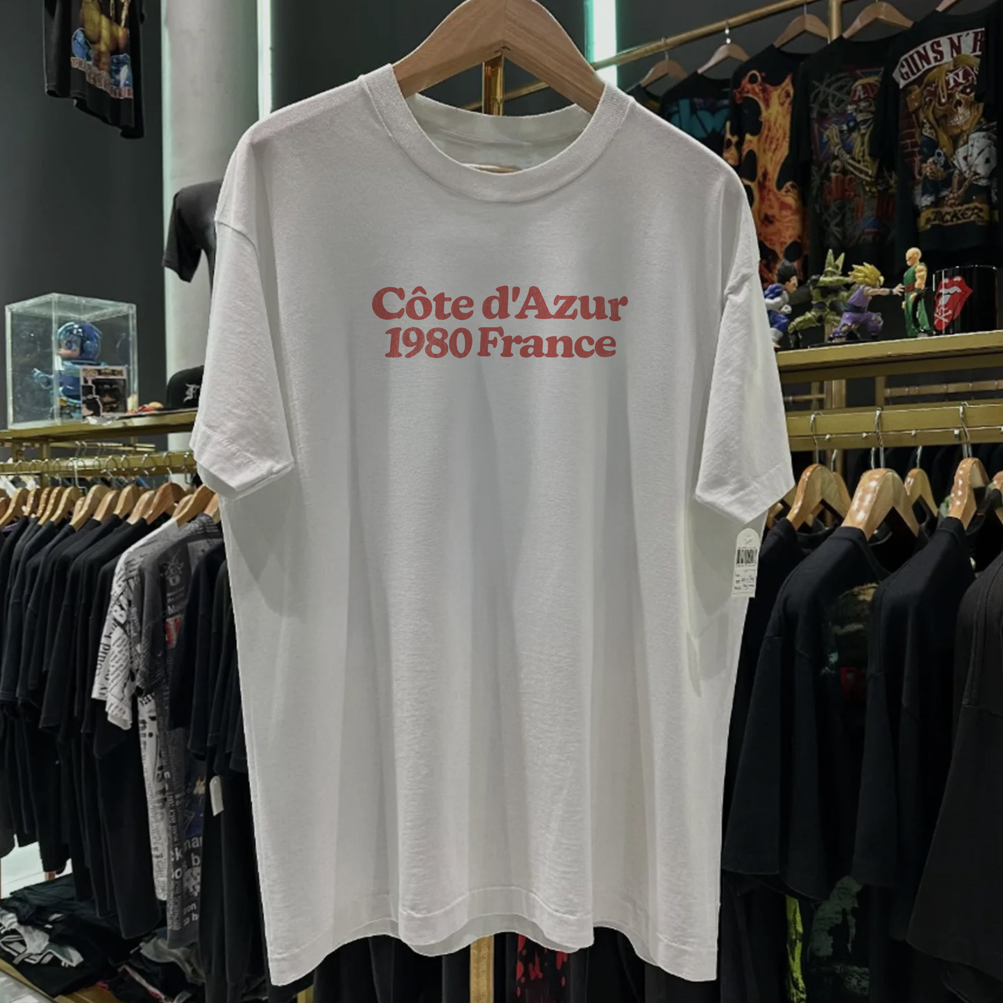 Rare 80s Cāëte D'Azur 1980 France Washed White Tee