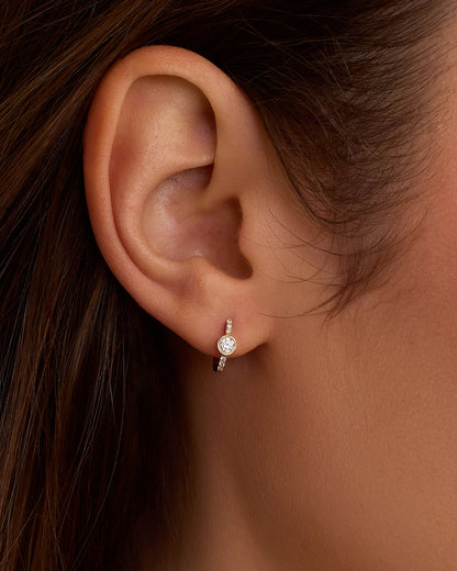 14K Lab Grown Diamond Circle Single Huggie