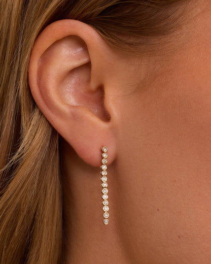 14K Lab Grown Diamond Classic Tennis Drop Single Earring