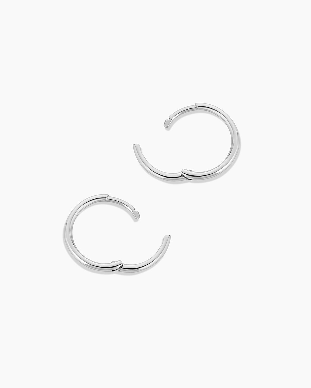 14K White Gold Classic Huggies