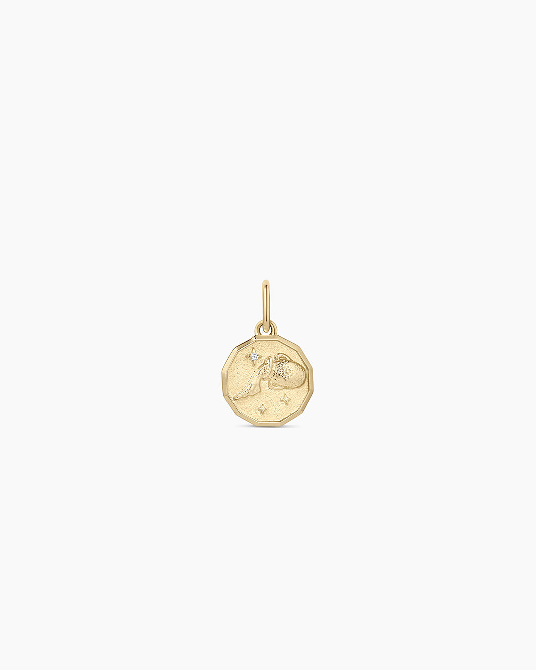 14K Diamond Zodiac Coin Charm