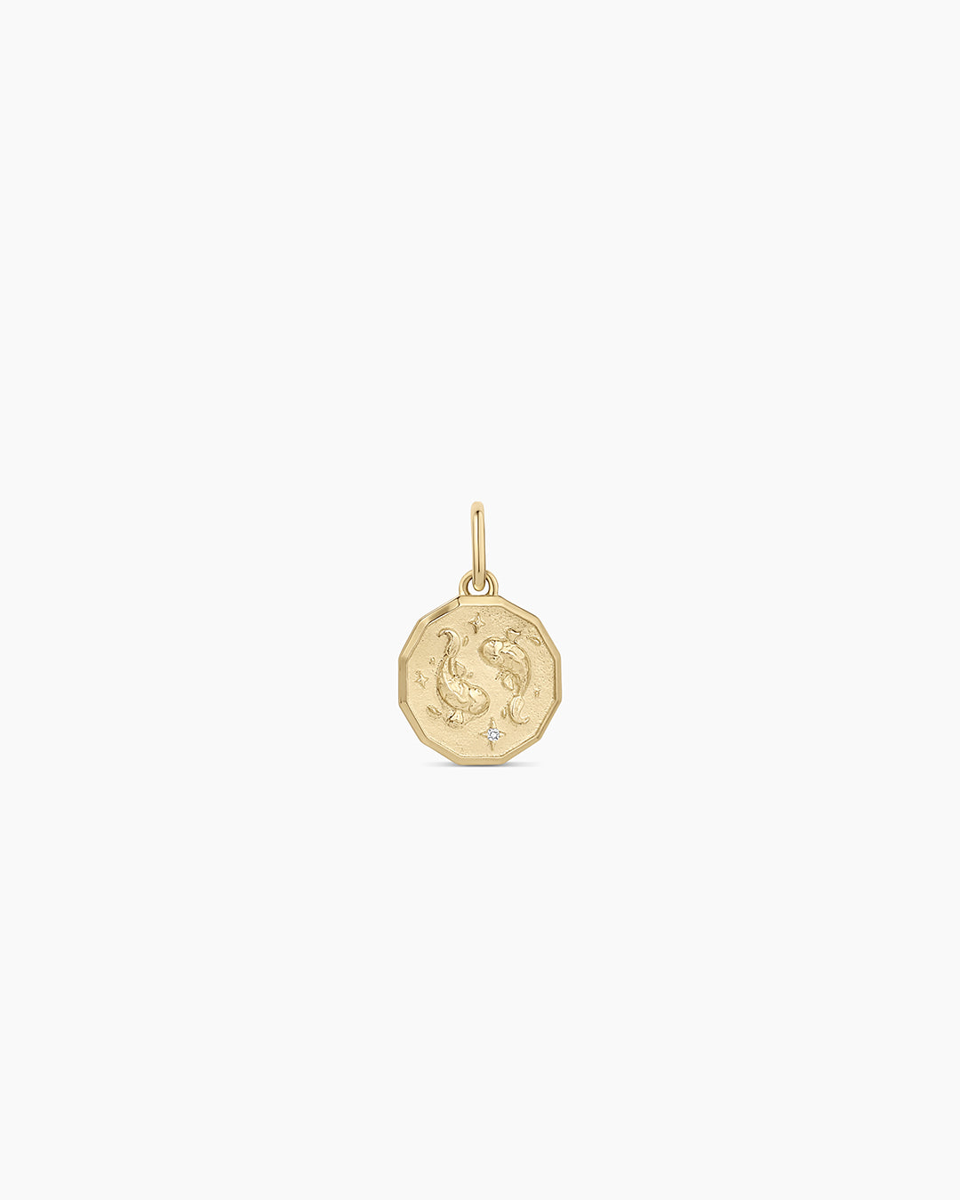 14K Diamond Zodiac Coin Charm