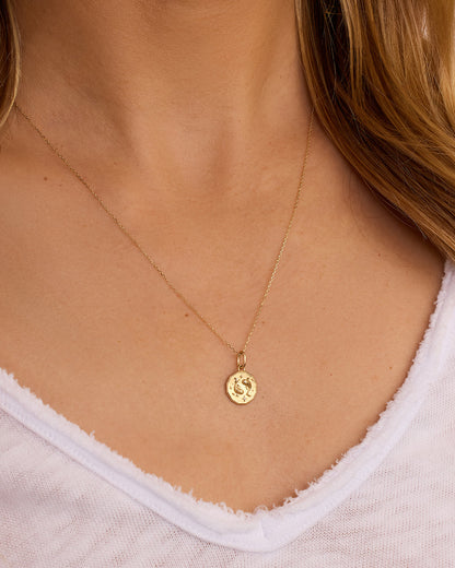 14K Diamond Zodiac Coin Charm
