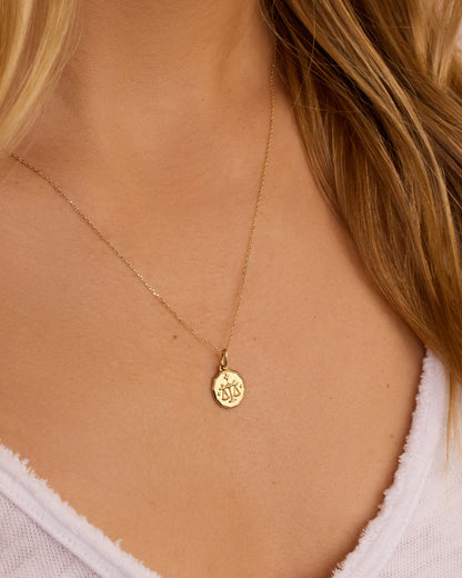 14K Diamond Zodiac Coin Charm