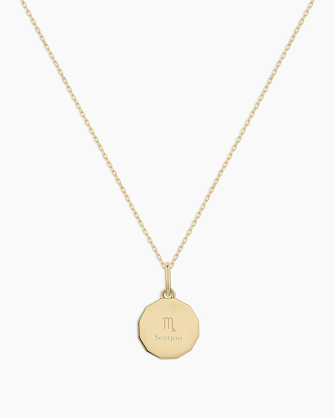 14K Diamond Zodiac Coin Charm Necklace