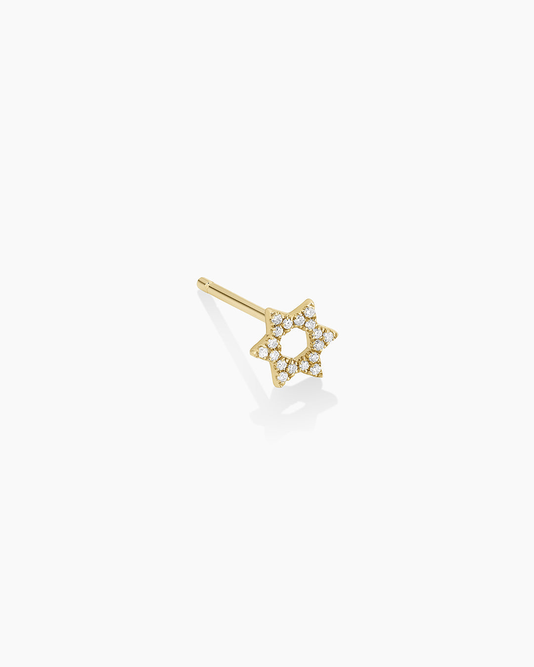 14K Diamond Star of David Single Stud