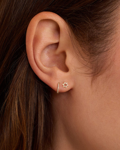 14K Diamond Star of David Studs