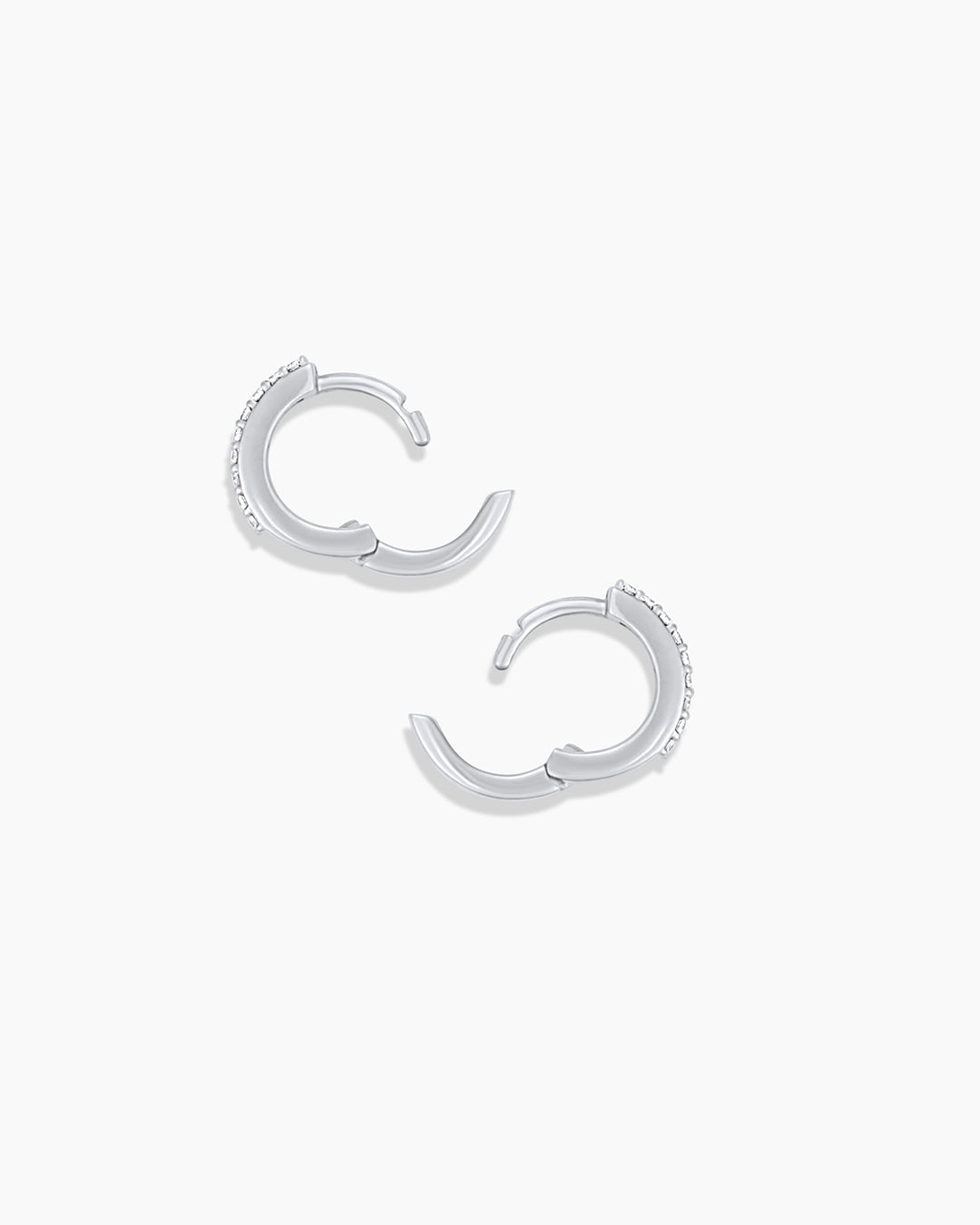 14K Diamond Double Down Huggies