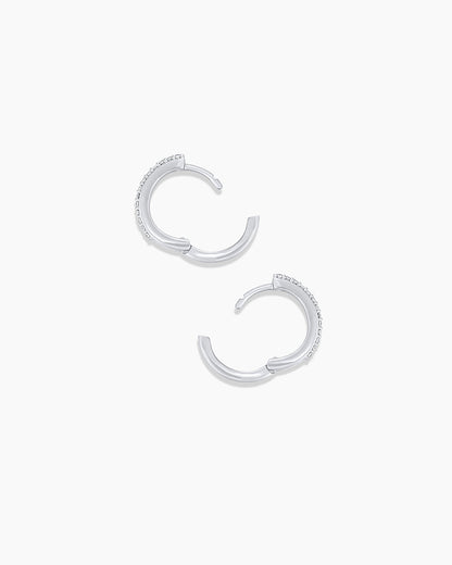 14K Diamond Double Down Huggies