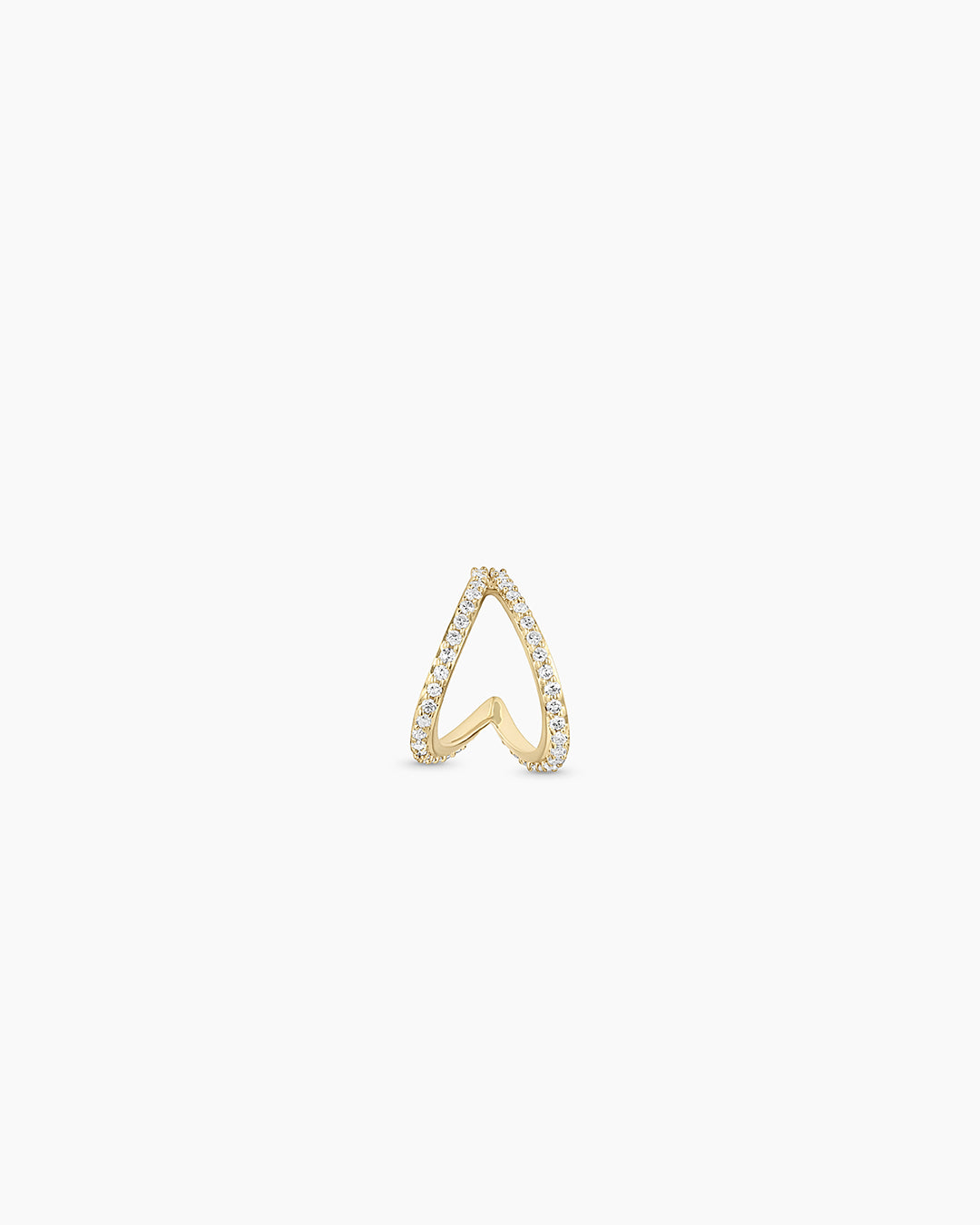 14K Diamond Pave Split Single Huggie