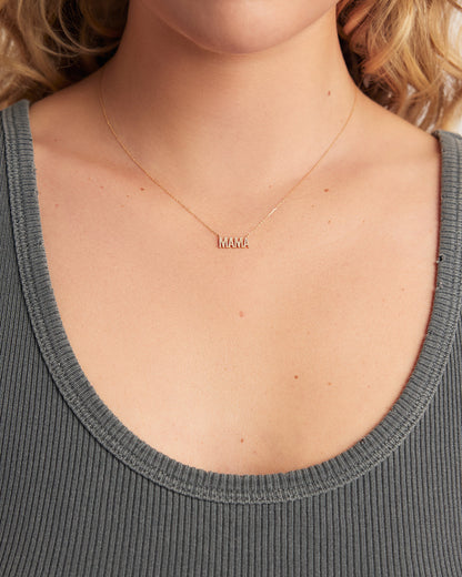 14K Diamond Pavé Mama Necklace