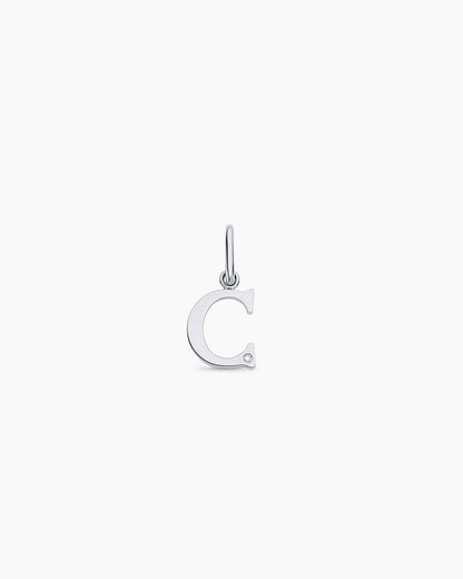 14K Diamond Vintage Alphabet Charm