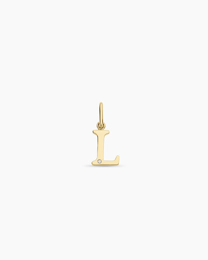 14K Diamond Vintage Alphabet Charm