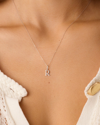 14K Diamond Vintage Alphabet Charm