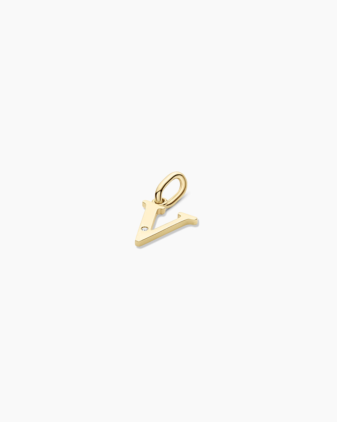 14K Diamond Vintage Alphabet Charm