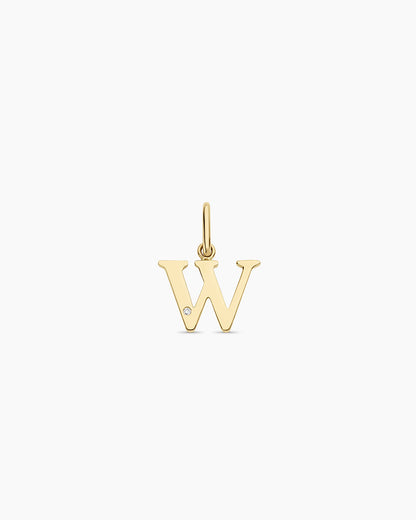 14K Diamond Vintage Alphabet Charm