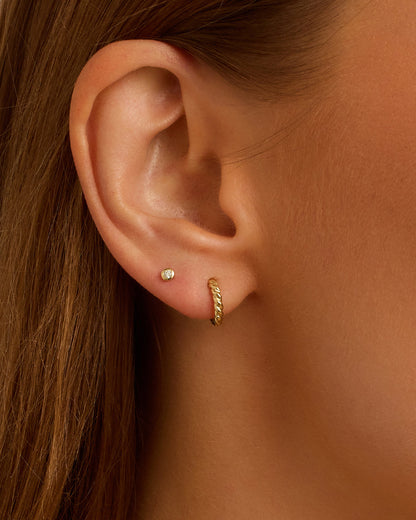 14K Gold Crew Helium Huggies