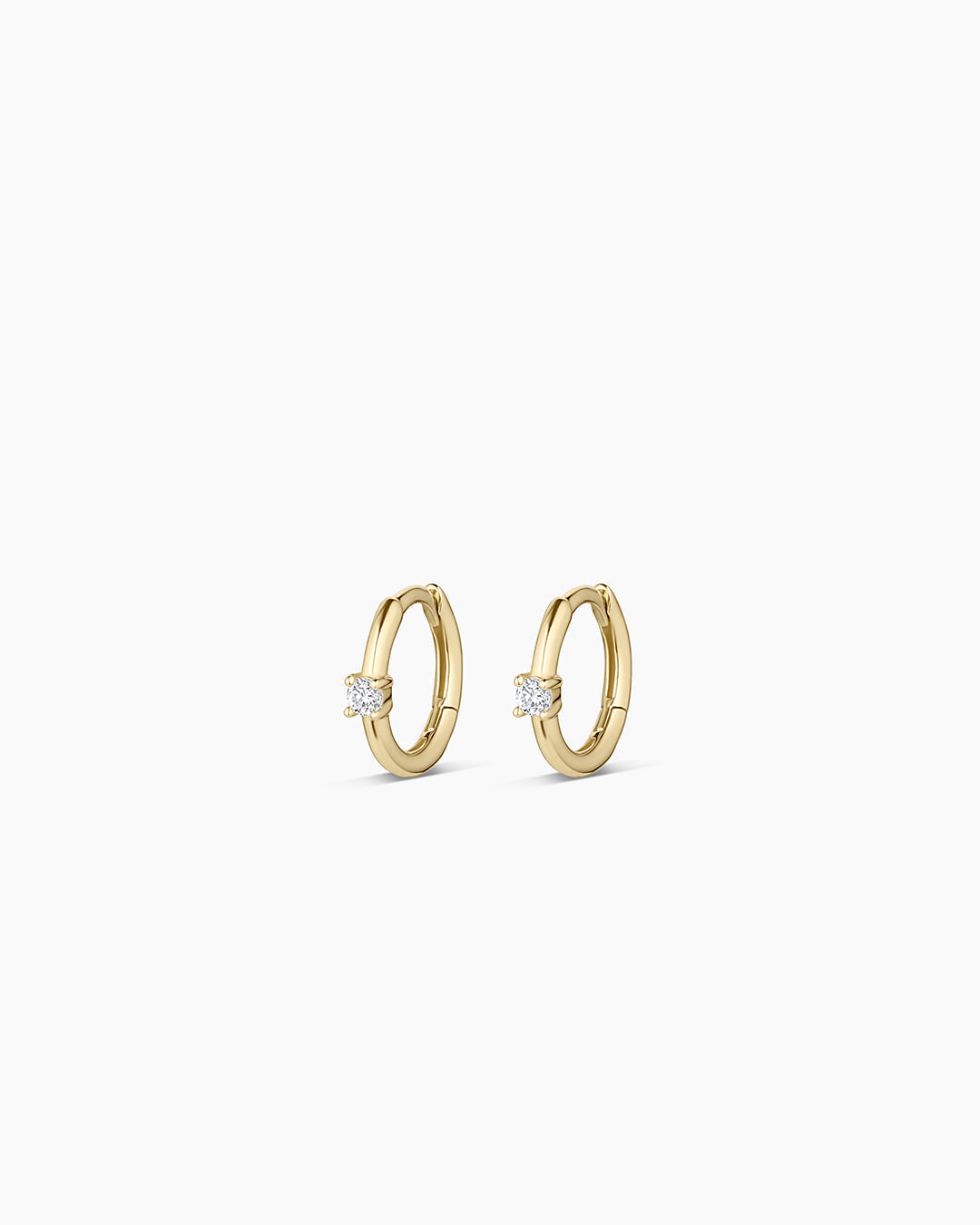 14K Diamond Solitaire Huggies