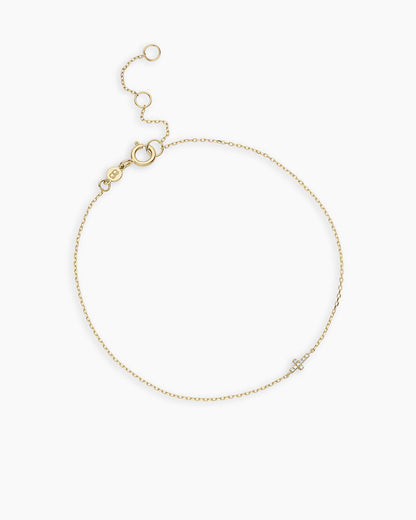 14K Diamond Cross Bracelet