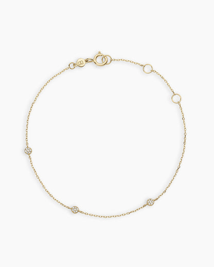 14K Diamond Pave Dot Bracelet
