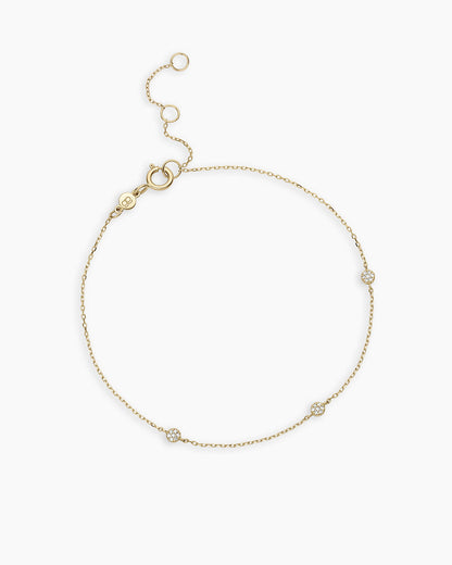 14K Diamond Pave Dot Bracelet