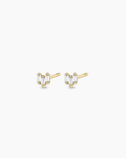 14K Gold White Sapphire Amara Trio Studs
