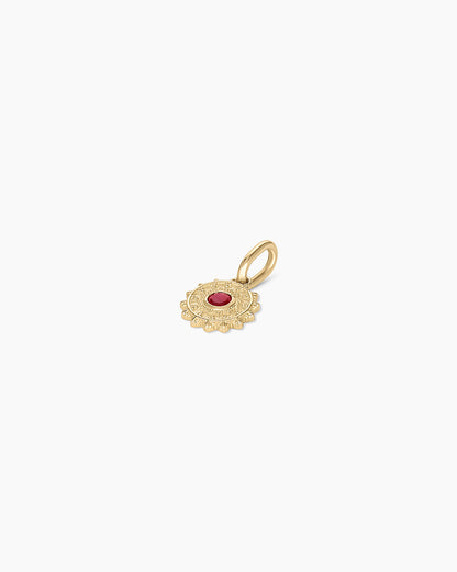 14K Gold Sun Birthstone Charm