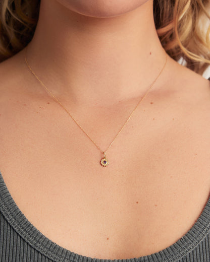 14K Gold Sun Birthstone Charm